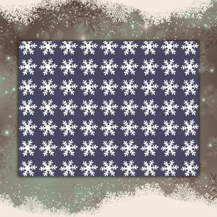 Snowflake Pattern Navy Blue Holiday  Tissue Paper