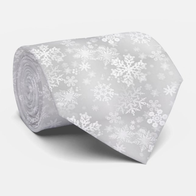 Snowflake Pattern Neck Tie (Rolled)