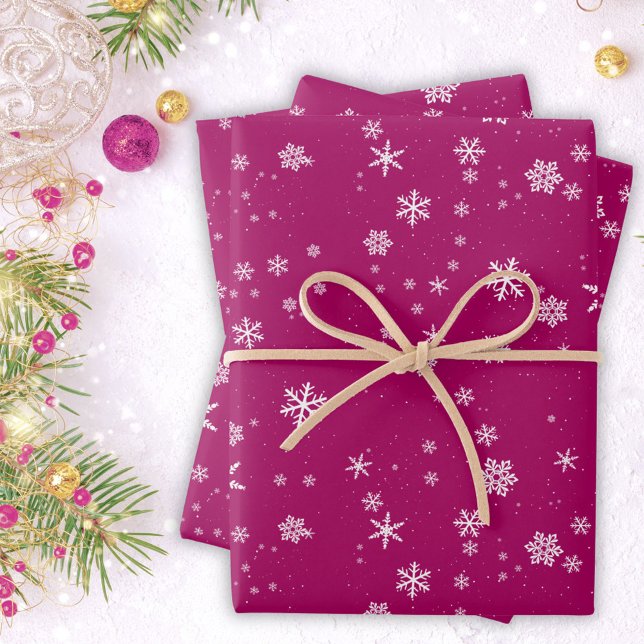 Snowflake Pattern on Purple Christmas Wrapping Paper Sheet (Creator Uploaded)