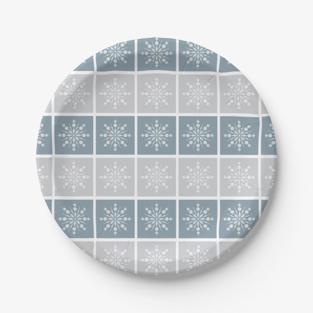 Snowflake Pattern paper plates (Front)