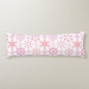 Snowflake pattern Pink Body Pillow