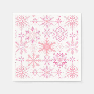 Snowflake pattern Pink Napkin