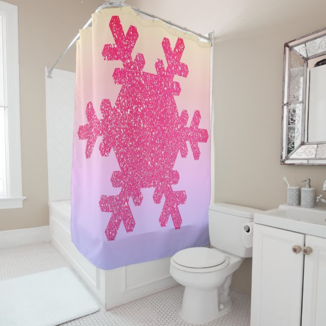 Snowflake Pattern PInk Purple Glitter Cute Girly (In Situ)