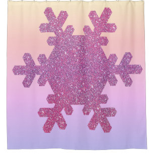 Snowflake Pattern PInk Purple Glitter Girly Trendy