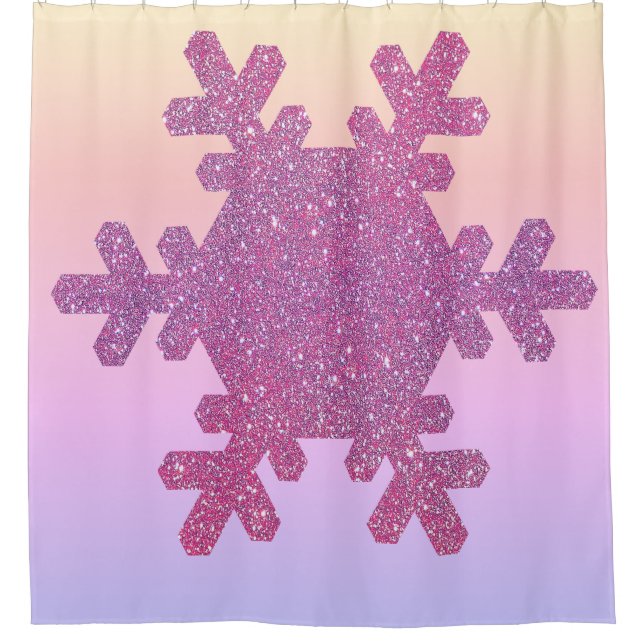 Snowflake Pattern PInk Purple Glitter Girly Trendy (Front)
