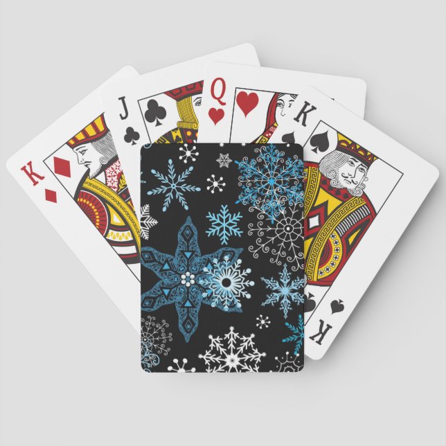 Snowflake pattern playing cards (Back)
