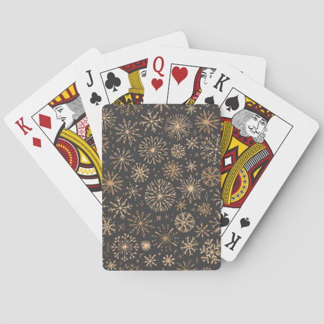 Snowflake pattern playing cards (Back)