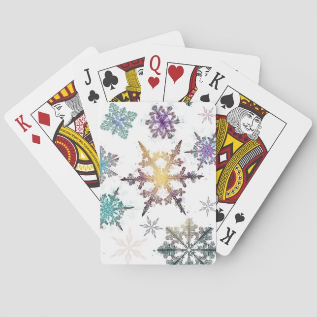 Snowflake pattern playing cards (Back)