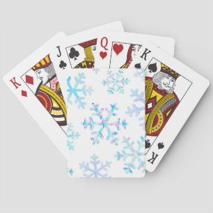 Snowflake pattern playing cards