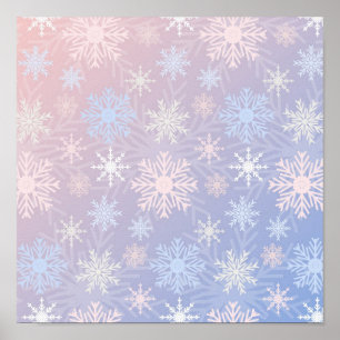 Snowflake pattern poster