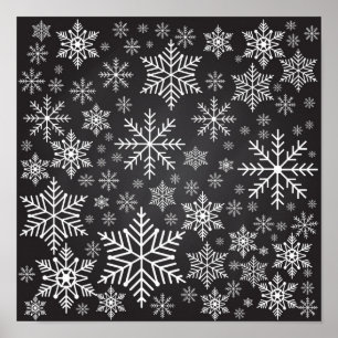 Snowflake pattern poster
