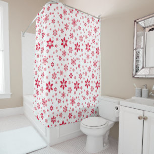 Snowflake Pattern, Red Snowflakes, Snow, White