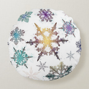 Snowflake pattern	 round pillow