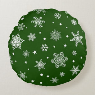Snowflake pattern round pillow