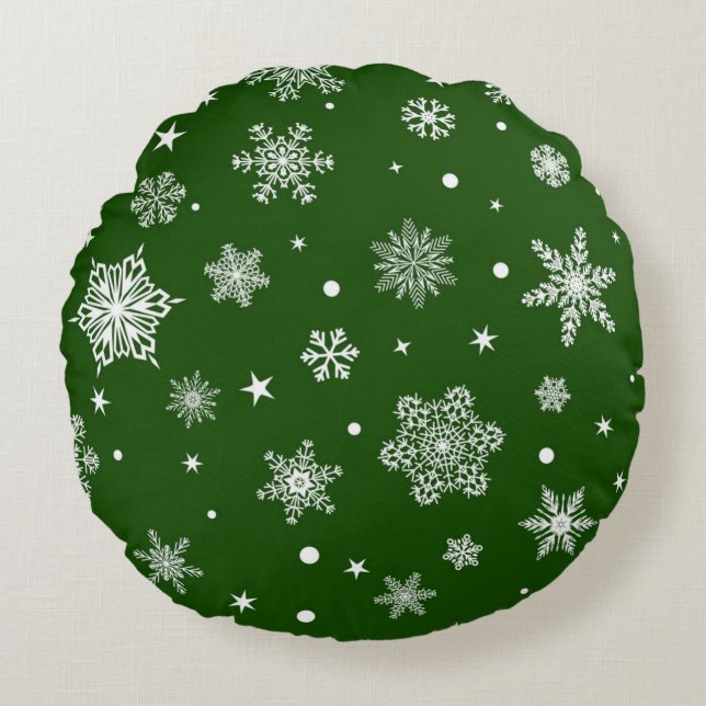 Snowflake pattern	 round pillow (Front)