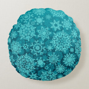 Snowflake pattern round pillow