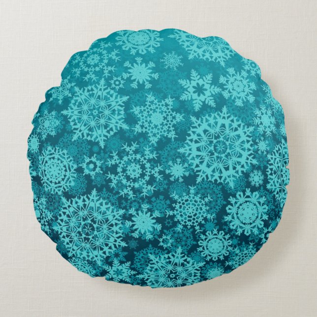 Snowflake pattern	 round pillow (Front)