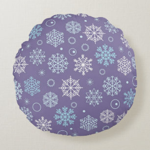 Snowflake pattern round pillow