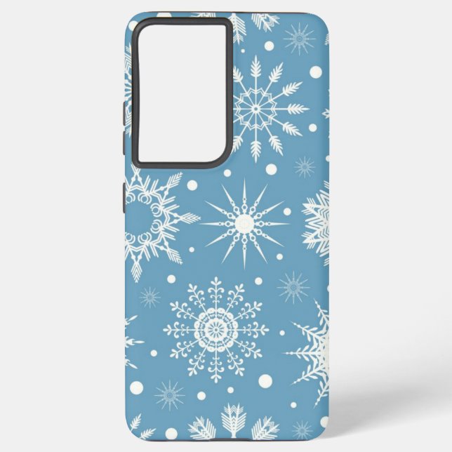Snowflake pattern samsung galaxy s21 ultra case (Back)