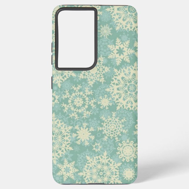 Snowflake pattern samsung galaxy s21 ultra case (Back)