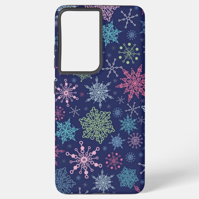 Snowflake pattern samsung galaxy s21 ultra case (Back)