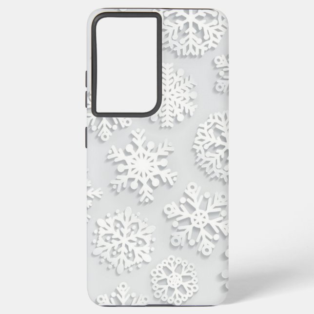Snowflake pattern samsung galaxy s21 ultra case (Back)