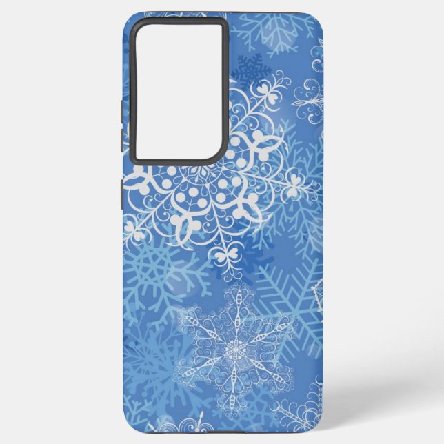 Snowflake pattern samsung galaxy s21 ultra case (Back)