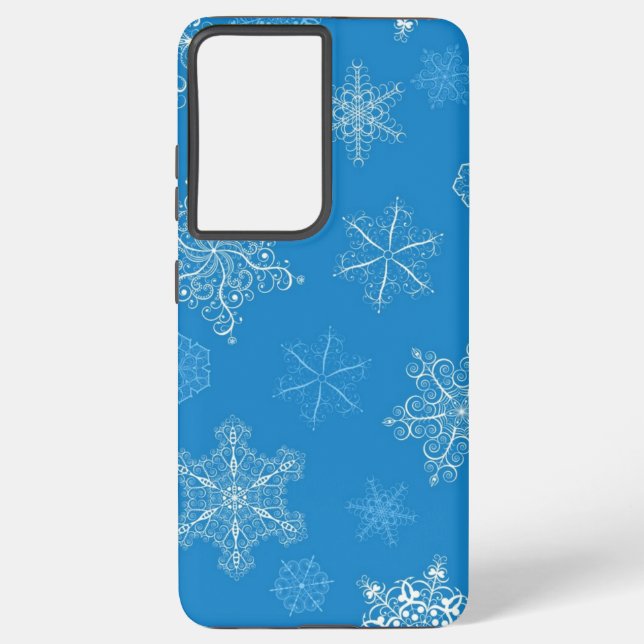Snowflake pattern samsung galaxy s21 ultra case (Back)