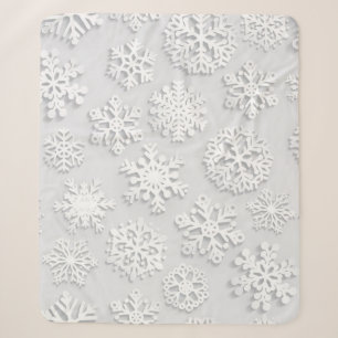 Snowflake pattern sherpa blanket