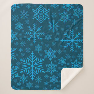 Snowflake pattern sherpa blanket