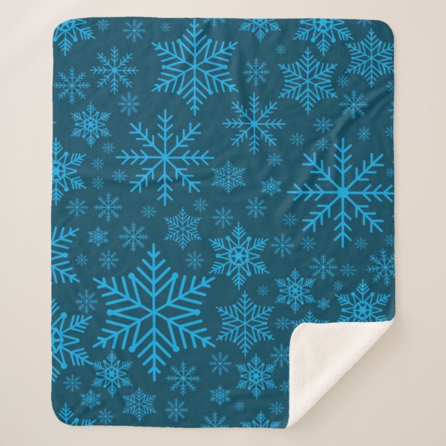 Snowflake pattern	 sherpa blanket (Front)