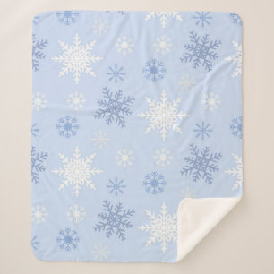Snowflake pattern sherpa blanket