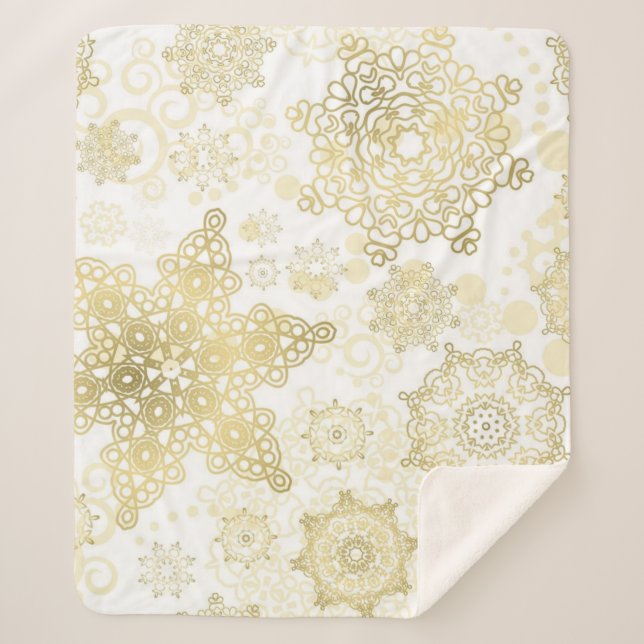 Snowflake pattern	 sherpa blanket (Front)
