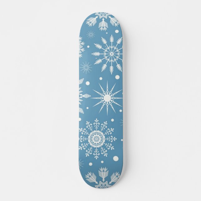 Snowflake pattern skateboard (Front)