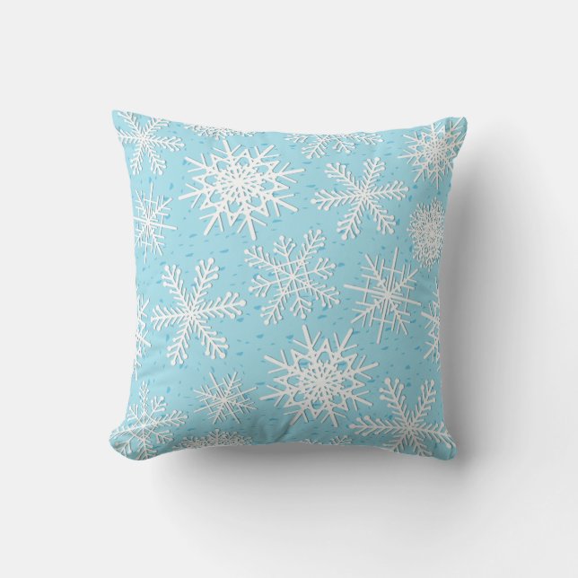 Snowflake pattern throw pillow (Front)