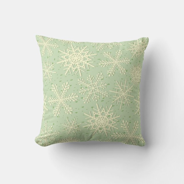 Snowflake pattern throw pillow (Front)