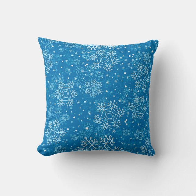 Snowflake pattern throw pillow (Front)