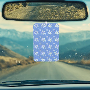 Snowflake Pattern, White Snowflakes, Snow, Blue Air Freshener