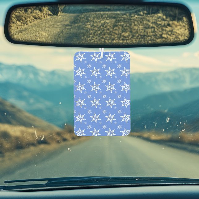 Snowflake Pattern, White Snowflakes, Snow, Blue Air Freshener (Creator Uploaded)