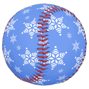 Snowflake Pattern, White Snowflakes, Snow, Blue Softball