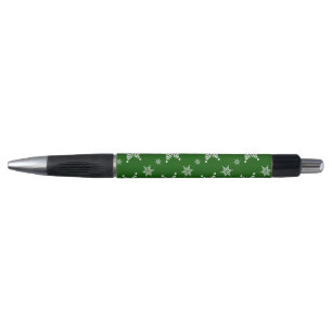 Snowflake Pattern, White Snowflakes, Snow, Green Pen