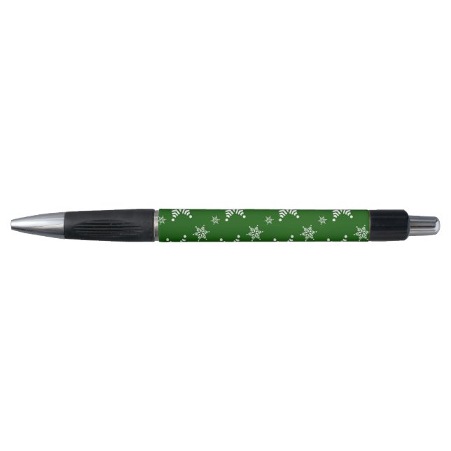 Snowflake Pattern, White Snowflakes, Snow, Green Pen (Front)