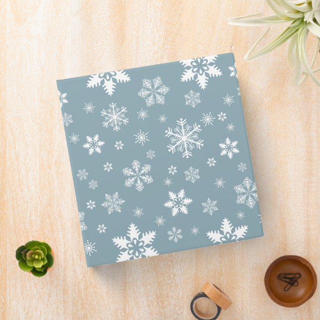 Snowflake Pattern, White Snowflakes, Snow, Grey Binder (In Situ)