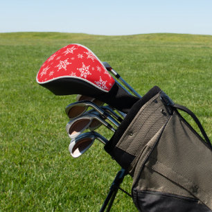 Snowflake Pattern, White Snowflakes, Snow, Red Golf Head Cover