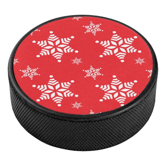 Snowflake Pattern, White Snowflakes, Snow, Red Hockey Puck (3/4)