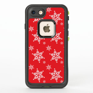 Snowflake Pattern, White Snowflakes, Snow, Red