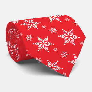 Snowflake Pattern, White Snowflakes, Snow, Red Tie