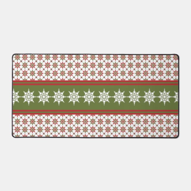 Snowflake Pattern Winter Theme Holiday Christmas  Desk Mat (Front)