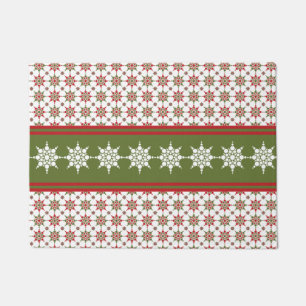 Snowflake Pattern Winter Theme Holiday Christmas Doormat