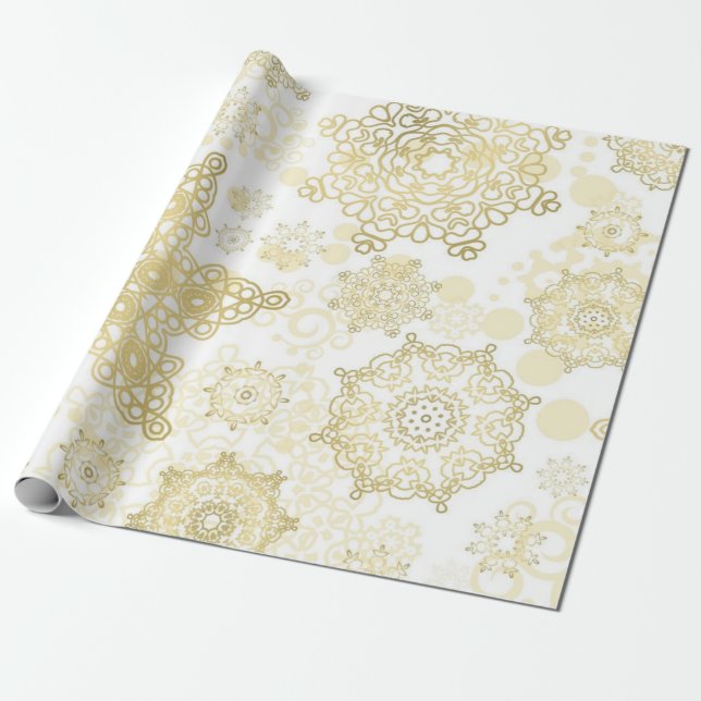Snowflake pattern	 wrapping paper (Unrolled)